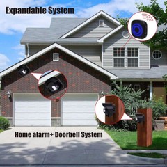 H2C8 Waterproof 656ft Wireless Driveway Alarm Motion Sensor Alarm Indoor Outdoor