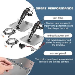 15101-104 9″x12″ Standard Trim Tab Kits w/ Double Rocker Switch for Boat 16’-25’