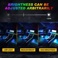 18in1 Car Atmosphere Interior LED Acrylic Guide Fiber Optic Ambient Lights Decor