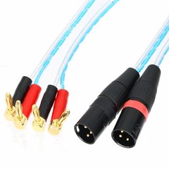 1Pairs Dual Banana Plug RA to XLR 3pin male Audio Speaker patch Cable DJ PRO PA