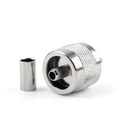 Areyourshop 10Pcs Connector UHF Male PL259 Plug Crimp RG58 RG142 Silver