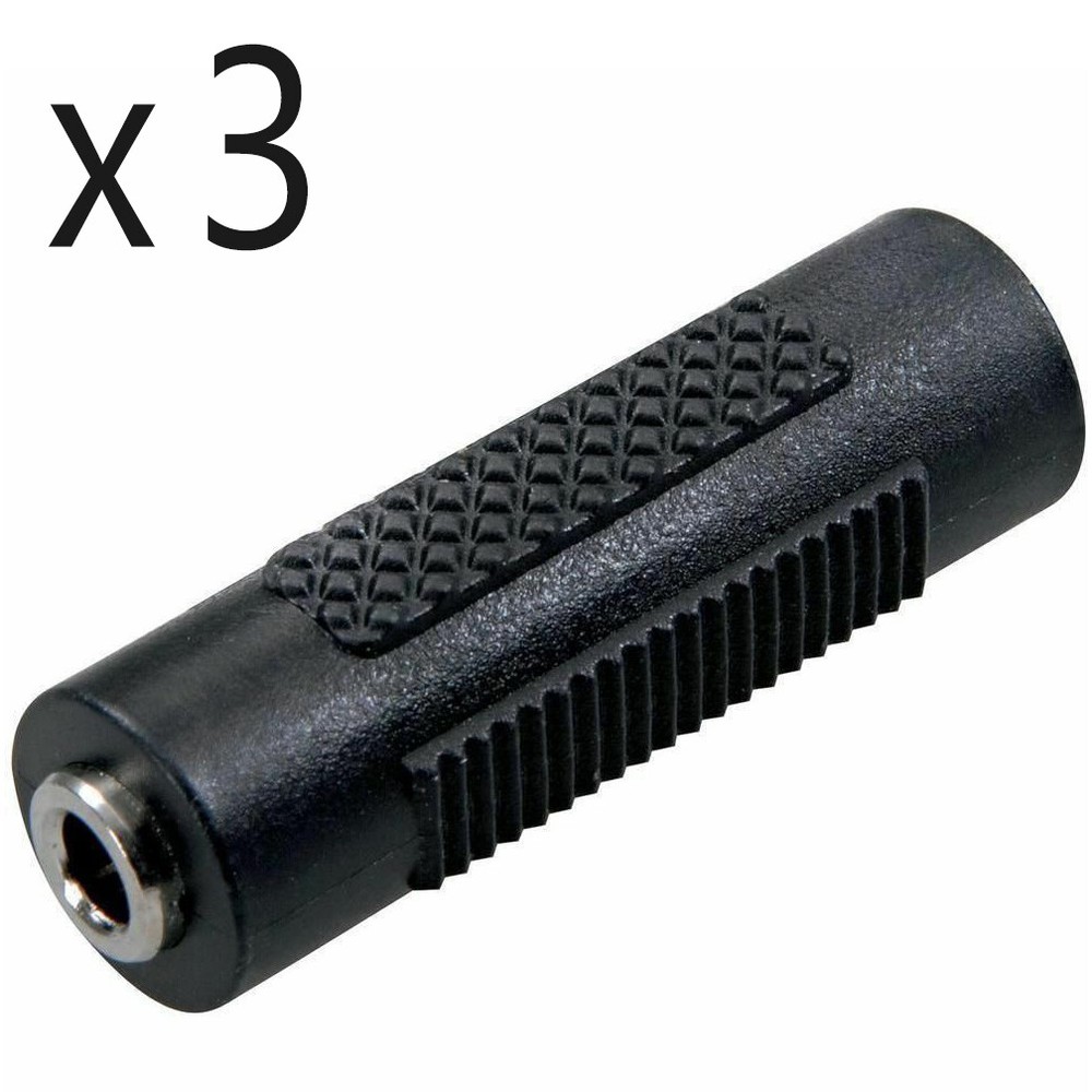 3 Pack – 3.5mm 1/8″ Aux Stereo Female to Female F/F Audio Coupler Adapter Jack