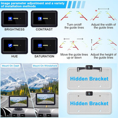 7-Inch Wireless Backup Camera for Truck – 2 Channel, DIY Grid Lines, HD 1080P, N
