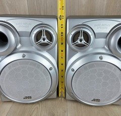 JVC Speakers Pair of MX-K10 Bass-Reflex Speakers Replacement Silver Japan USED