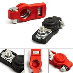 Universal 2 Car Battery Terminal Connector Top Post Positive Negative Heavy Duty