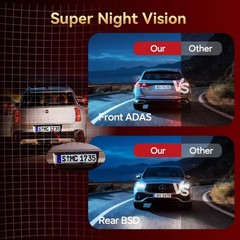 Front Rear Digital Dashcam Western 12″ 4K 256gb WiFi ADAS BSD Touch Screen