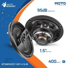 2x PRV 8″ Motorcycle Speaker Waterproof 800W 4 Ohm MT8MR400CF Neo Carbon Fiber