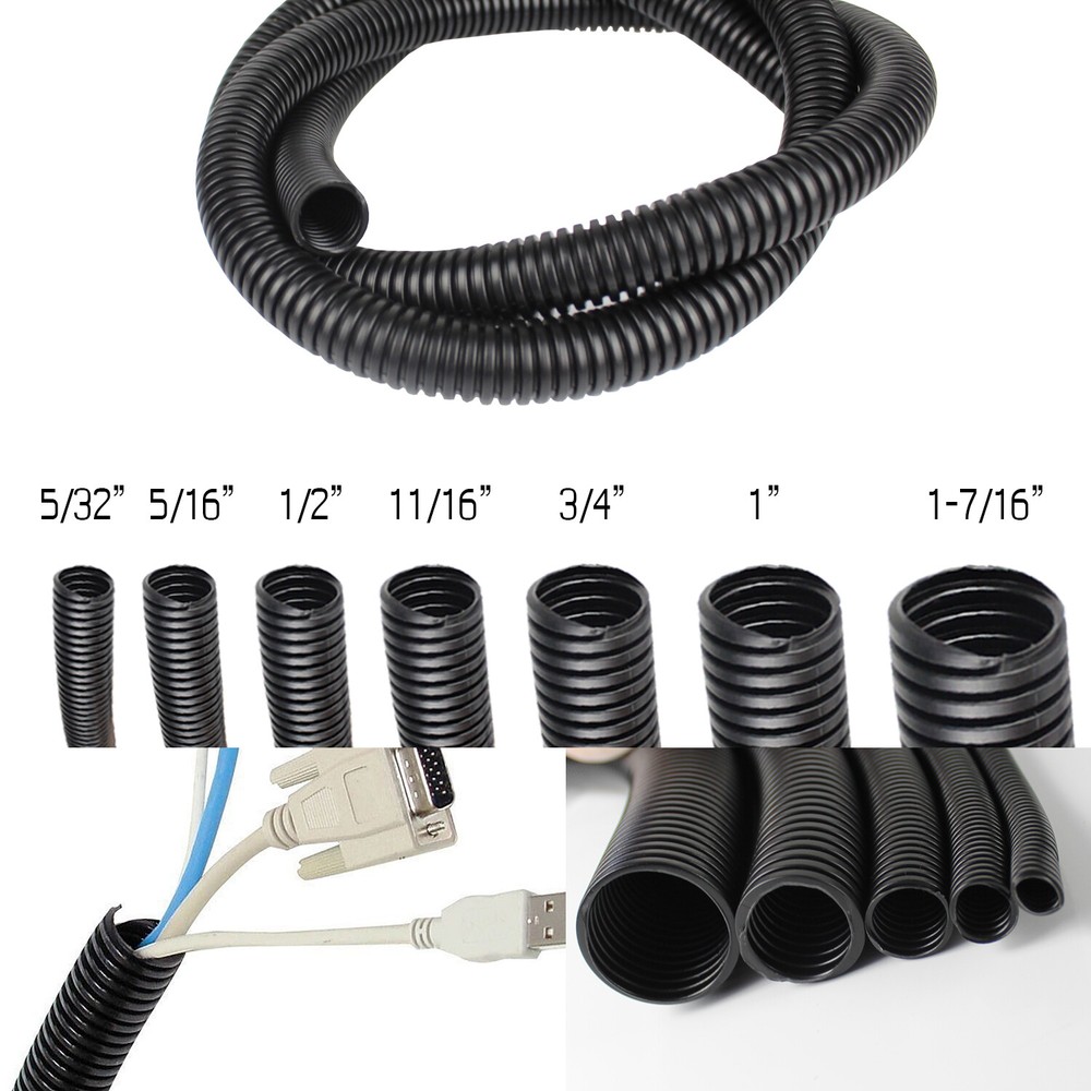 Split Wire Loom Conduit Flex Tubing Automotive Wire Protector Harness Wrap Lot