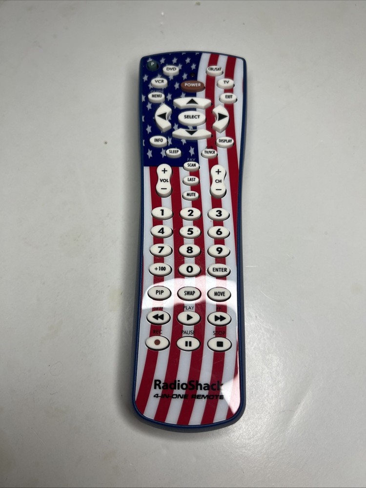 Radio Shack Universal Remote Control 4 in 1 American Flag Red White & Blue USA