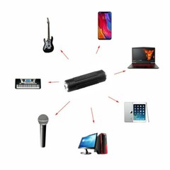 10pcs 3.5mm Aux Coupler Female F/F Stereo Audio Extension 1/8″ Cable Adapter