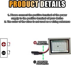 5PCS 2 Pin Quick Disconnect Polarized Wire Harness, 14 Gauge SAE Connector Bulle