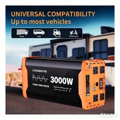 3000W Car Power Inverter DC 12V To AC 110V Pure Sine Wave Solar Converter LCD