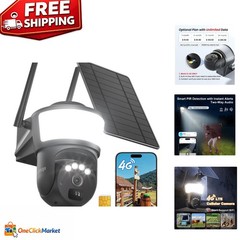 No WiFi Needed – 2K Color Night Vision Solar Security Camera with Motion Alerts