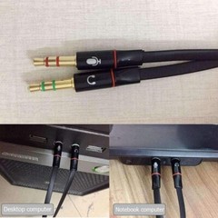 Headphone Splitter for Computer 3.5mm Female to 2 Dual 3.5mm Male Headphones