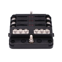 6 Way 12V 24V Auto Car Power Distribution Blade Fuse Holder Box Block Panel