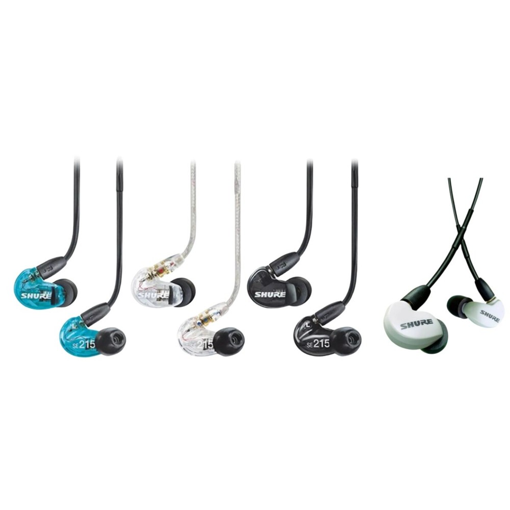 Shure SE215 Professional In Ear Sound IEM Monitors Headphones Clear Eeabuds