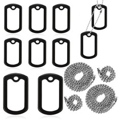 10 Pack Dog Tag Silencers, Black Engraved Silicone 5.2x3x0.3cm,