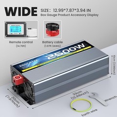 2500W Pure Sine Wave Power Inverter 12V to 120V ATS Remote 5000W Peak New