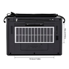 Solar Rechargeable Portable Bluetooth Radio with AM/FM/SW 3-Band Radio RETROBOX