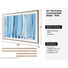 Samsung 65 Inch Customizable Bezel for The Frame & Frame Pro 2026 Modern Teak