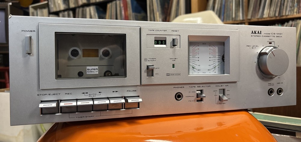 Vintage AKAI Stereo Cassette Deck CS-MO1 Works Great! Awesome Deck
