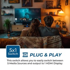 OREI 4K@60Hz 5-port HDMI™ Switch (BK-501)