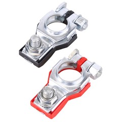 2x Car Battery Terminal Clamp Connectors Positive Negative Release Disconnect