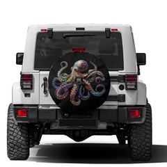 Colorful Fashion Octopus Spare Tire Cover with Backup Camera Hole Wheel Tire