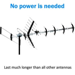 Five Star Outdoor HDTV Antenna up to 200 Mile Long Range, Attic or Roof Black