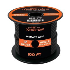 BEST CONNECTIONS 12 Gauge Automotive Primary Wire, 100ft (Various Color Options)