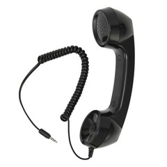 Retro Phone Handset Radiation-Proof Receiver For Mobile/PC (Black)