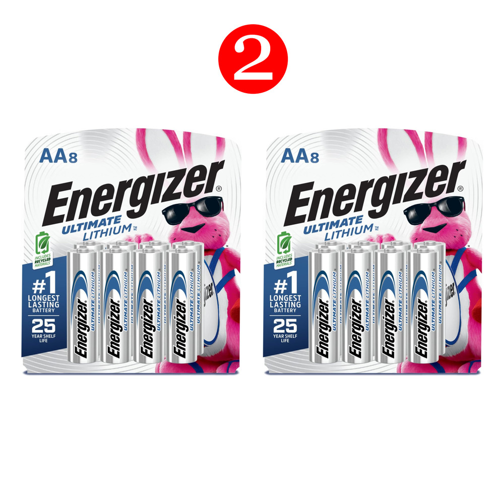 8 Pack Energizer Ultimate Lithium AA Batteries – 1.5V Lithium Double A Batteries