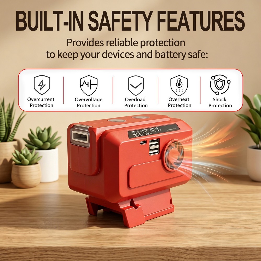 220V Portable Power Inverter for Milwaukee 18V Battery,AC & USB Output，promotion