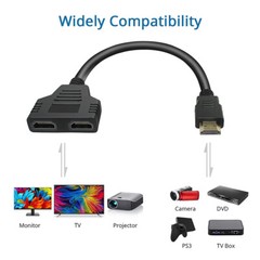 HDMI Port Male to Female 1 Input 2 Output Splitter Cable Adapter Converter 1080P