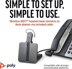 Plantronics CS540 Wireless Headset System Black Single Ear (Mono) Noise Cxling