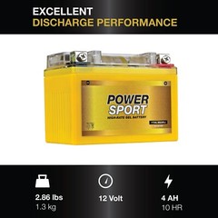 Gel Replacement Battery for YTX4L-BS, ETX4L-BS, GTX4L-BS, PTX4L-BS, ES4LBS