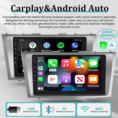 For Toyota Camry 2007-2011 Android 15 Apple CarPlay Car Stereo Radio GPS +Camera