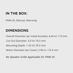 AudioControl PNW-35 3.5″ Coaxial Speaker Pair PNW Series High-Fidelity 50W RMS