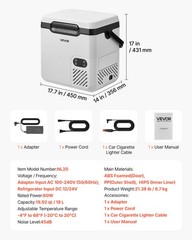 VEVOR 12 Volt Refrigerator Portable Car Fridge Electric Freezer 19 QT/ 18L