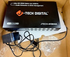 J-Tech 4×4 HDMI Matrix Switch 4K 60Hz Web GUI App Compatible w/ HDR Dolby Vision