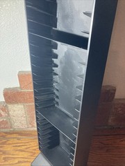 Vintage Laserline 25 VHS Tape Tower Storage Rack Black Plastic Video Movie Tower