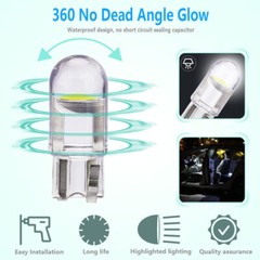 30x T10 LED License Plate Interior Light Bulbs Super White 194 168 2825 6500K