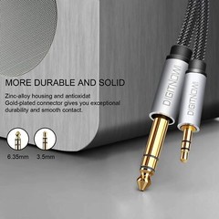6.35mm 1/4″ to 3.5mm 1/8″ Male TRS Stereo Audio Cable with Alloy Housing