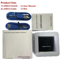 2 In 1 Out USB3.0 Switcher For Printer Keyboard Mouse Sharing Two-Way Switcher E