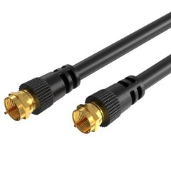 RG6 Coaxial Black Cable Dual SHIELDED Extension Coax Satellite TV Antenna Wire