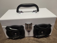 NEW Mini Toolbox Bluetooth Speaker. Runs off AC/DC OR power tool battery.