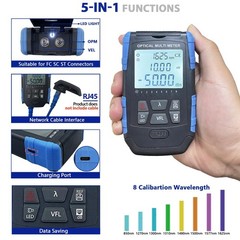 5-in-1 Fiber Optic Cable Tester – Portable Optical Power Meter With Light, FC…