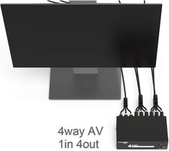 1 In 4 Out RCA Splitter for Audio and Video – Compatible with Multiple Devices