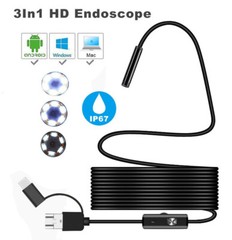 1m/2m 3in1 USB 6 LED Endoscope HD Cams Inspection Camera For Android/Laptop/PC