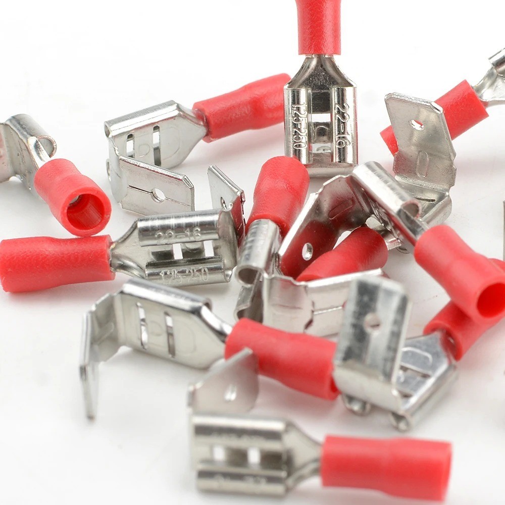100pcs Mixed Insulated Piggy Back Spade Connectors | Crimp Terminals 10-22AWG⚡
